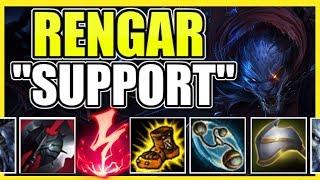 (WIN GAME AT LEVEL 1!) RENGAR SUPPORT DOMINATES IN SEASON 10! FULL AD RENGAR "SUPPORT BUILD"!