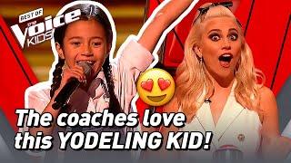 10-Year-Old Rachel sings a YODEL SONG in The Voice Kids! 