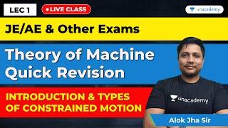 Theory of Machine | Lec 1 | Introduction & Types of Constrained Motion | JE/AE & Other Exams