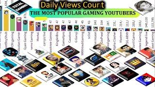 THE MOST POPULAR INDIAN GAMING YOUTUBERS | Daily Views Count | Top Most Views Gaming Channels | BBS