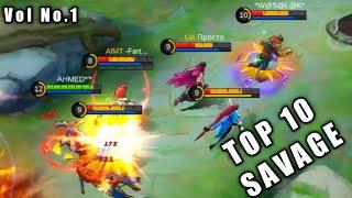 Top 10 Savage Vol No.1 | Mobile legends Bang Bang