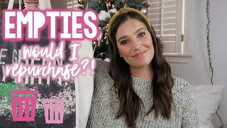 PRODUCT EMPTIES - Would I repurchase?! | Vlogmas Day 2 | Sarah Brithinee