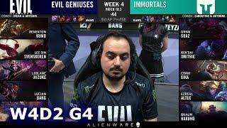 Evil Geniuses vs Immortals | Week 4 Day 2 S10 LCS Spring 2020 | EG vs IMT W4D2