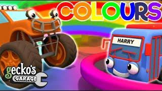 Let's Learn The Colours Of The Rainbow!｜Gecko's Garage｜Trucks For Kids｜Toddler Fun Learning