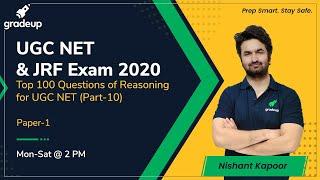 TOP 100 QUESTIONS OF REASONING  PART-10 for UGC NET | Gradeup | Nishant Kapoor