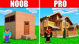 Noob vs. Pro Realistic Minecraft House Build Battle! (Preston)