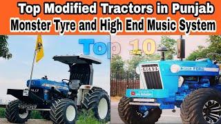 Top 10 Modified Tractors in Pubjab | High-end music System Monster Tyres