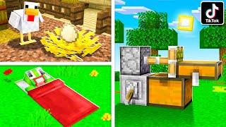 10 VIRAL TIKTOK MINECRAFT HACKS To Improve Your HOUSE in MINECRAFT!