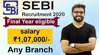 SEBI Recruitment 2020 | Salary ₹1,07,000 | Final year Eligible | Any Branch | Latest govt Job update