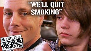 Son and Dad Commit To Quit Smoking  | World's Strictest Parents