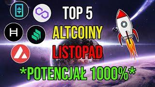 TOP 5 ALTCOINY z OGROMNYM potencjałem na LISTOPAD 2021 - Najlepsze KRYPTOWALUTY + KONKURS 3x 800 PLN