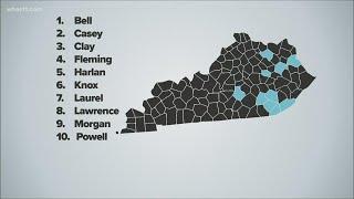 FOCUS: Top 10 COVID-19 hotspot counties in Kentucky