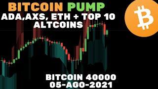 BITCOIN + TOP 10 ALTCOINS HOJE - ADA, AXS, BNB, DOT, ETH, LINK, LTC, TRX, UNI XRP - Análise  05/08