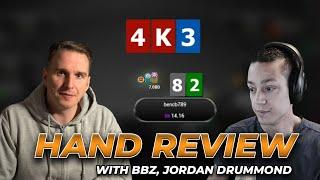 Bencb Afraid To Show Crazy Hand To BBZ | Hand review ft Jordan Drummond & Bencb789