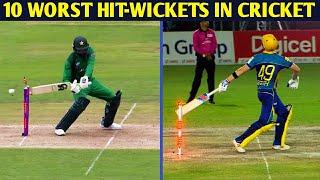 Top 10 Worst Hit-Wickets in Cricket History || Cricket Addict ||