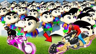 GTA 5 : Franklin And Pinchan Try To Escape From 1000 Shinchan In GTA 5 ! (GTA 5 mods)