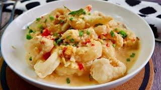 A Fancy Restaurant Dish Made Easy! Creamy Salted Egg Yolk Calamari (Squid/Sotong) Recipe 咸蛋奶油苏东