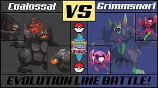 COALOSSAL vs GRIMMSNARL - Evolution Line Battle (Pokémon Sword/Shield)