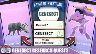 FULL *GENESECT* RESEARCH QUESTS - HOW TO GET GENESECT & A DRIVE TO INVESTIGATE - DURANT | POKÉMON GO