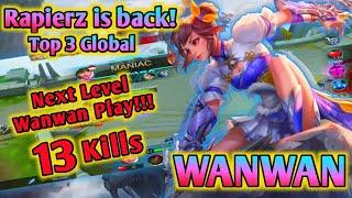 Next Level Wanwan Play!! Wanwan Top 3 Global Gameplay by Rapierz is back! ~ Mobile Legends