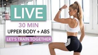 30 MIN UPPER BODY & ABS - Let's train together / No Equipment I Pamela Reif