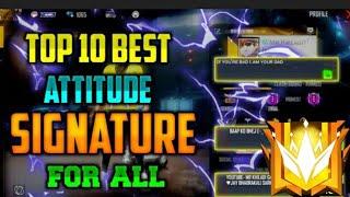 Top 10 best free fire attitude signatures 