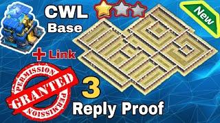 (TH12 CWL) New Th12 CWL Base 2020 | TH12 New War Base With Link | Impossible 3 Star | 3 Replay Proof