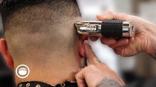 Slicked Back Fade Haircut & Crispy Beard Trim | The Dapper Den