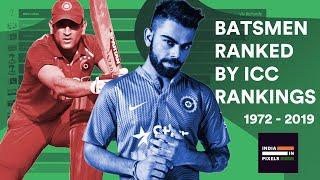 Top 15 Batsmen Ranked By ODI ICC Rankings (1972 - 2019)