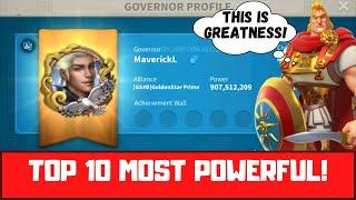 TOP 10 Most Powerful Players In Rise of Kingdoms Updated! A LOT OF CHANGES!