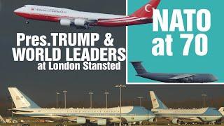 NATO Summit | TRUMP UK Air Force One Lockheed C5 Galaxy Turkish B747-8 Chinook