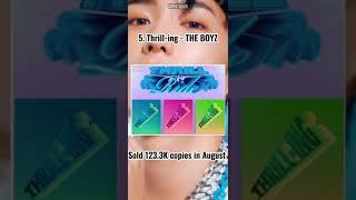 top 10 best selling kpop albums for the month of August