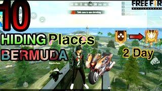 Top 10 Hiding Place In Bermuda Map Free Fire || How To Rank Push In Free Fire