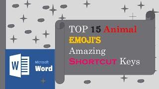 TOP 15 Animal Emojis Shortcut Key In MS Word |  Shortcut Key to Insert Symbol in MS Word  Latest 