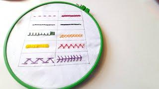 TOP 10 STITCHES IN HAND EMBROIDERY||Tutorial for Beginners