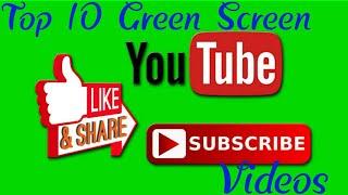 Top 10 !! Green Screen Animated Subscribe Button & YouTube end animation