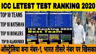 ICC Latest TEST Ranking 2020 | Best Cricket Team (TEST) Top 10 Teams, Batsman, Bowlers & All-Rounder