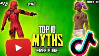 Top 10 Mythbusters in FREEFIRE Battleground | FREEFIRE Myths #18 | YOUTUBE VS TIKTOK