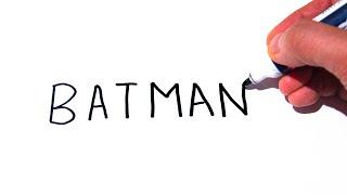 PROFESSIONAL COMIC ARTIST Draws BATMAN from the WORD "BATMAN"! (SATISFYING)
