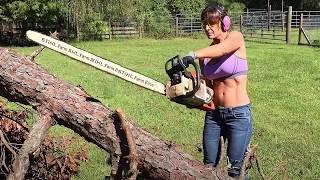 Awesome Video! Pretty Girl ChainSaw - Top 10 Big Tree Cutting Down Extreme Felling Fastest Skill