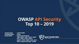 สรุป OWASP API Security TOP 10 - 2019