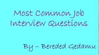 Top 10 most common Job interview questions