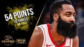 James Harden Drops 54 Pts, 10 Threes vs Magic | Dec 13, 2019 | FreeDawkins