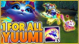 WE STACK 5 YUUMIS ON TOP OF EACH OTHER (IT BROKE ONE FOR ALL) - BunnyFuFuu | League Of Legends