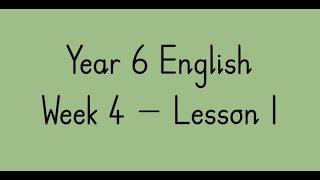 Y6 English Week 4 Lesson 1