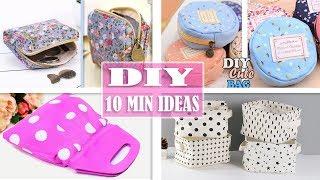 4 DIY SIMPLE MADE NICE PURSE BAG TUTORIAL //10 Min Pouch Ideas No Sewing Skills Need