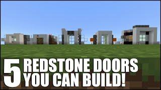 5 Redstone Doors YOU can build in Minecraft! (Xbox/PS4/PE/Switch/Windows 10)