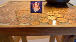 #OneHandedMakersChallenge - Making a Reclaimed Beech / Old Penny Resin Table