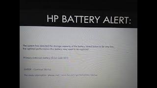 How to fix primary internal battery error code 601 - Laptop HP Battery Alert Solved
