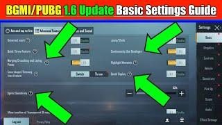 BGMI/PUBG Basic Settings New 1.6 Update|BGMI/PUBG New Settings|Guide|Battlegrounds Mobile India|